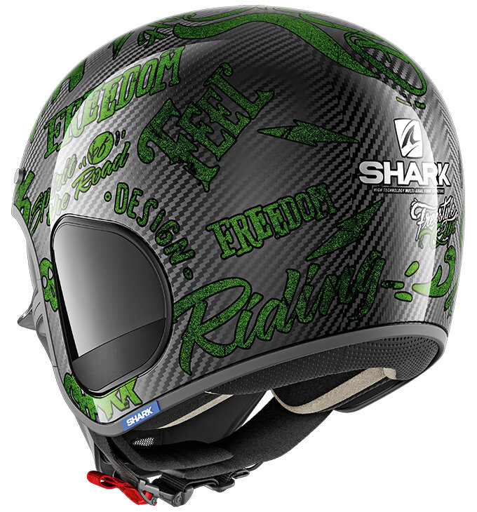 Shark S-Drak Carbon Helmet Freestyle Cup gloss carbon black green DGG