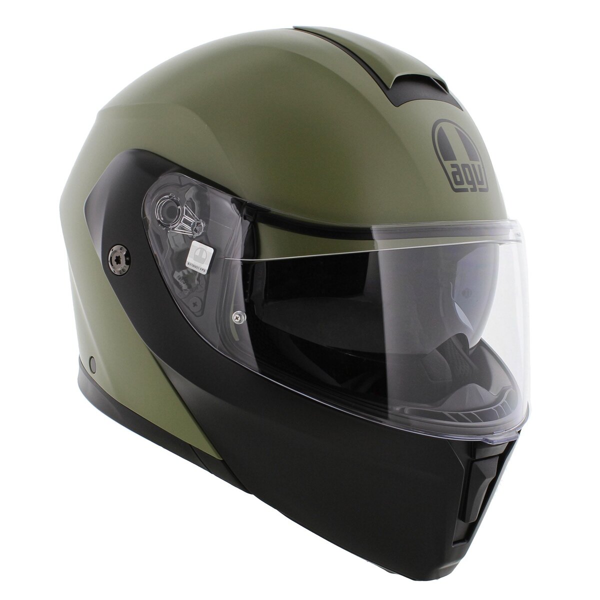 AGV Streetmodular Mono Pastello matt green black motorcycle helmet