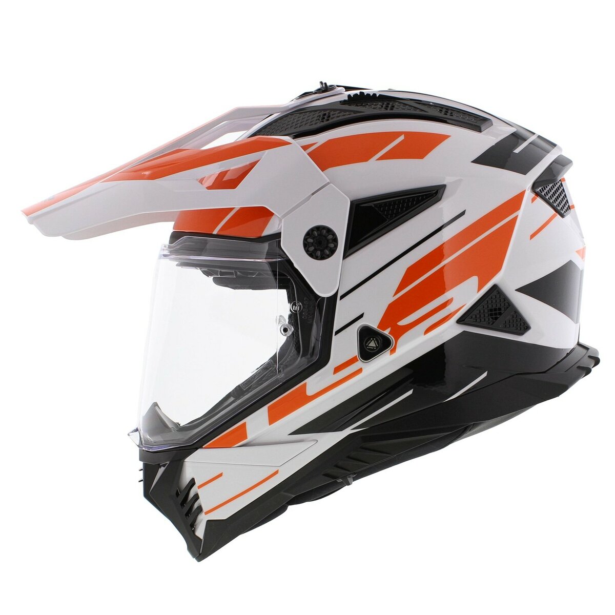 LS2 MX702 Pioneer II adventure helmet Namib gloss white orange