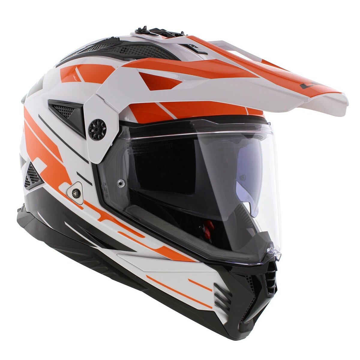 LS2 MX702 Pioneer II adventure helmet Namib gloss white orange