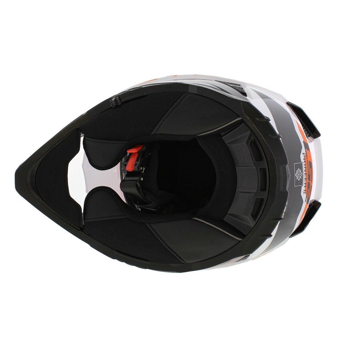 LS2 MX702 Pioneer II adventure helmet Namib gloss white orange