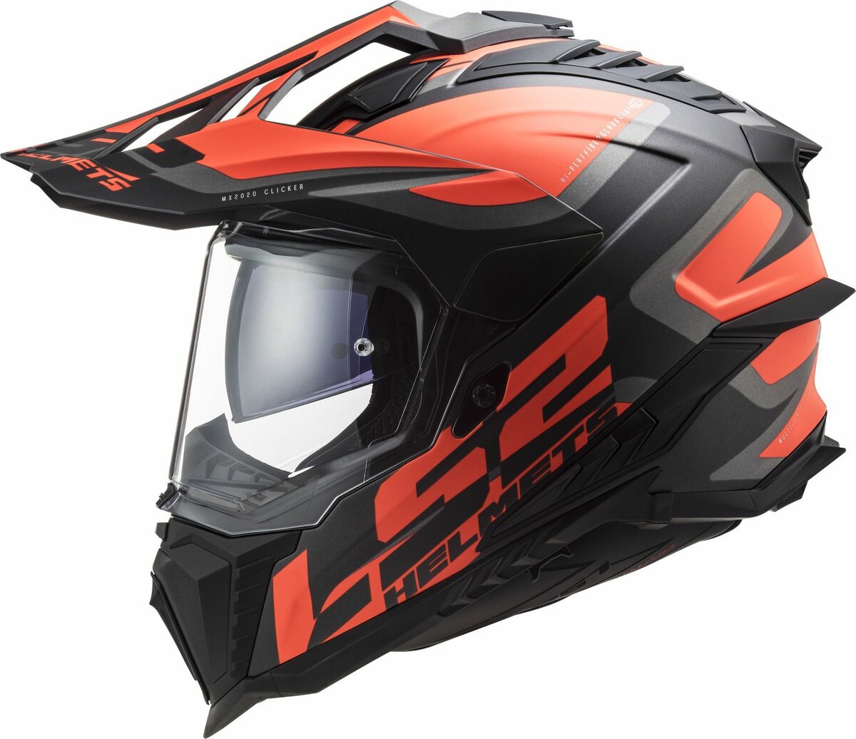 LS2 MX701 Explorer Alter matt black orange - Adventure helmet motorcycle