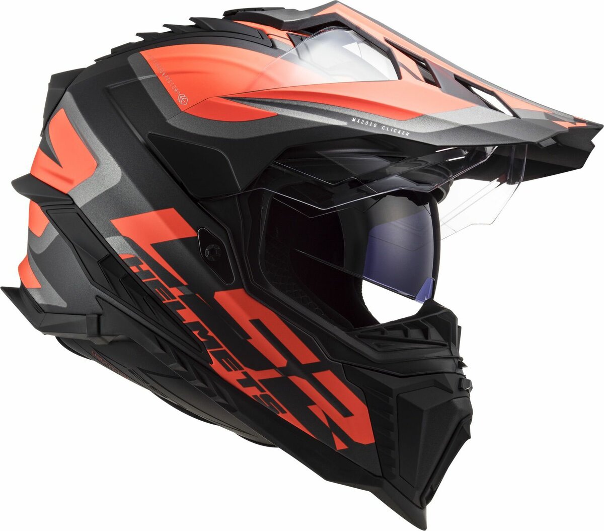 LS2 MX701 Explorer Alter matt black orange - Adventure helmet motorcycle