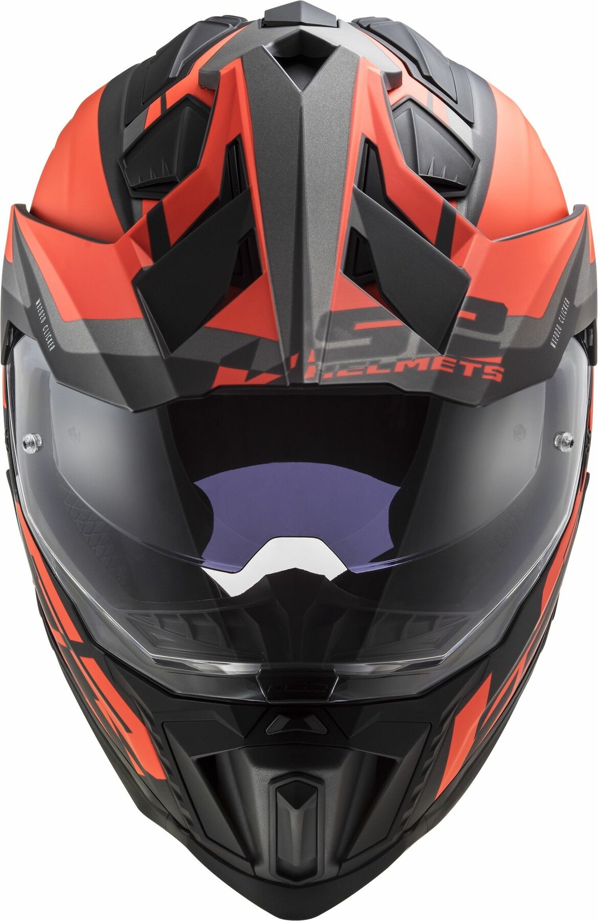 LS2 MX701 Explorer Alter matt black orange - Adventure helmet motorcycle