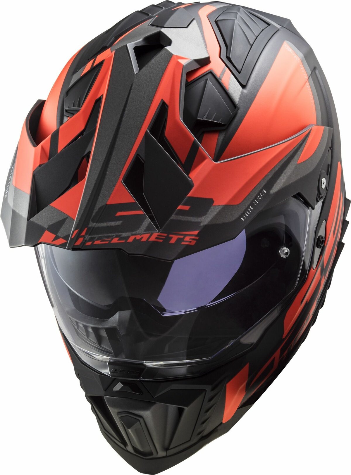 LS2 MX701 Explorer Alter matt black orange - Adventure helmet motorcycle