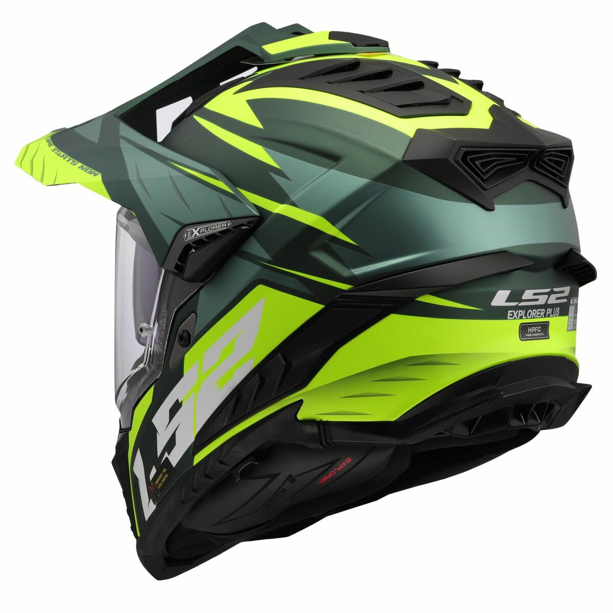 LS2 MX701 Explorer Spire green yellow - Adventure helmet motorcycle