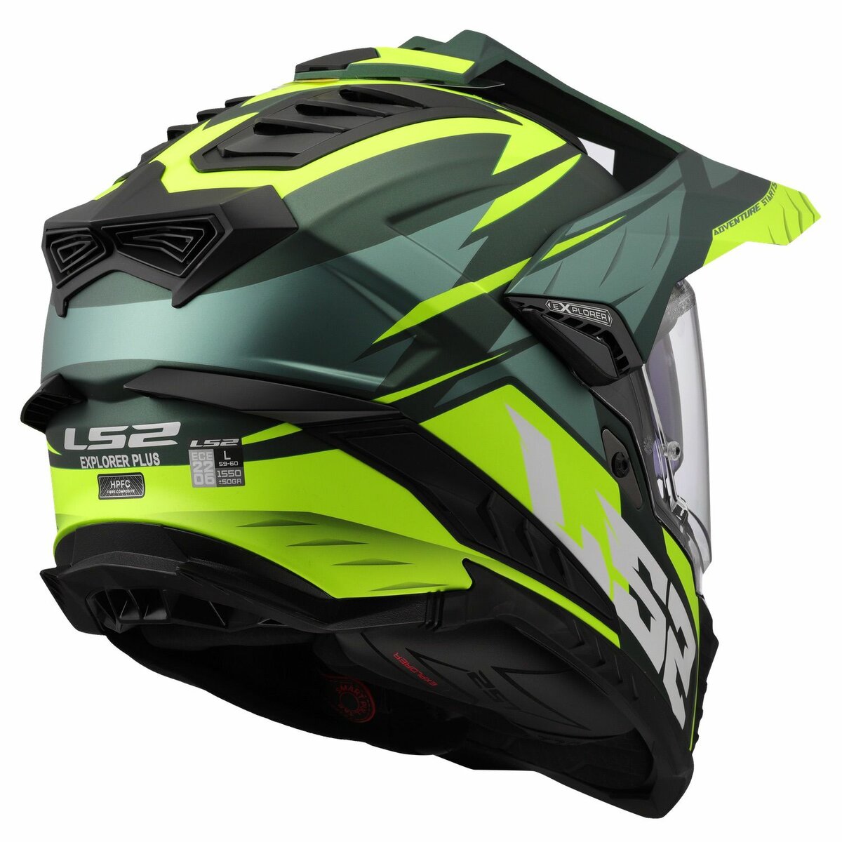 LS2 MX701 Explorer Spire green yellow - Adventure helmet motorcycle