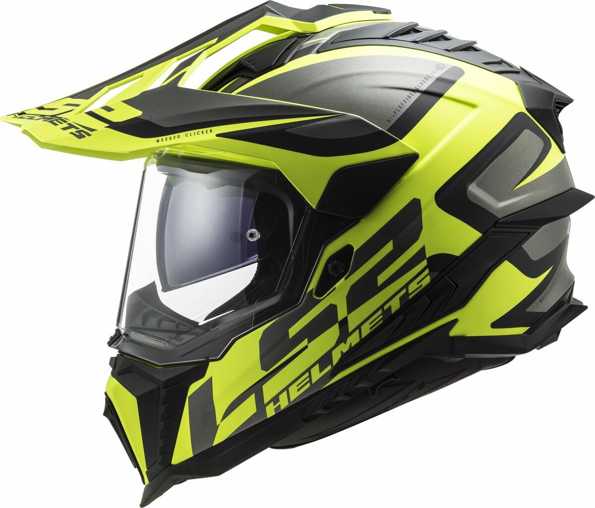 LS2 MX701 Explorer Alter matt black yellow - Adventure helmet motorcycle
