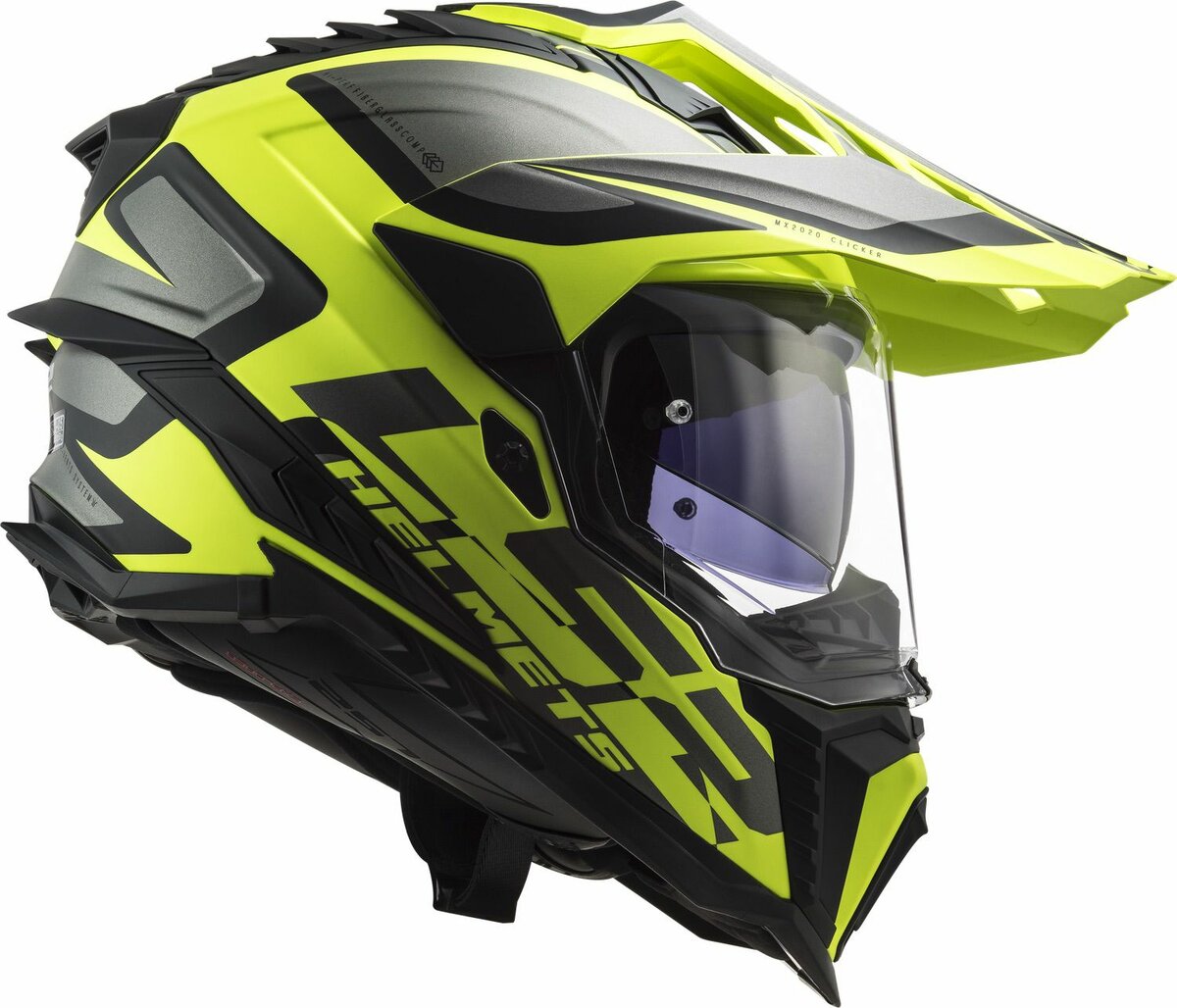 LS2 MX701 Explorer Alter matt black yellow - Adventure helmet motorcycle