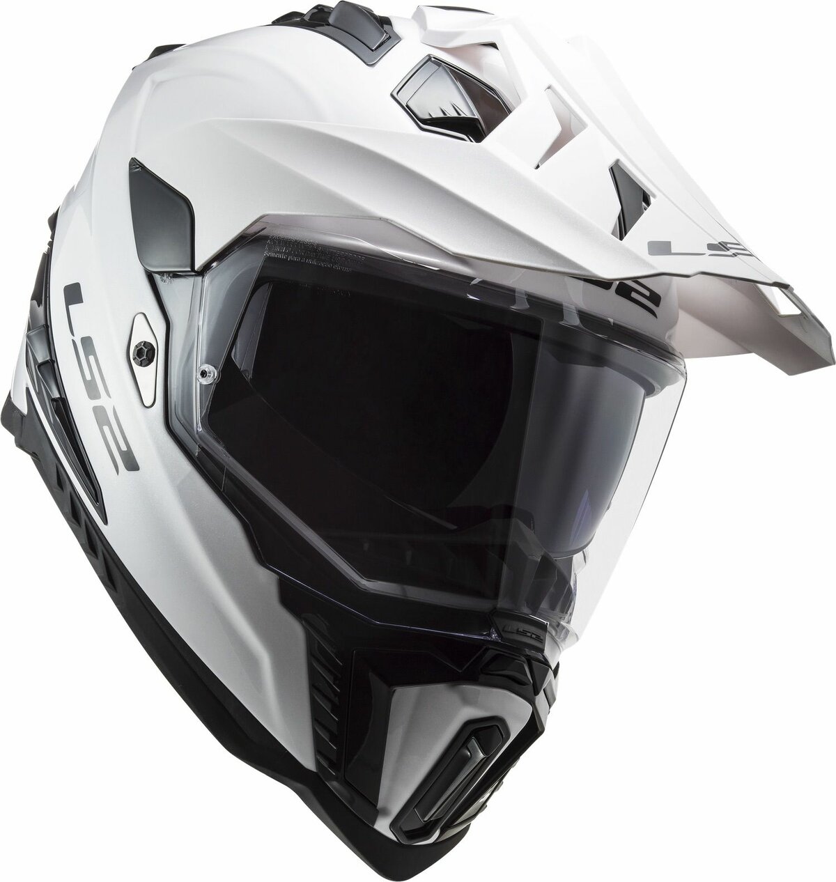 LS2 MX701 Explorer solid gloss white - Adventure helmet motorcycle