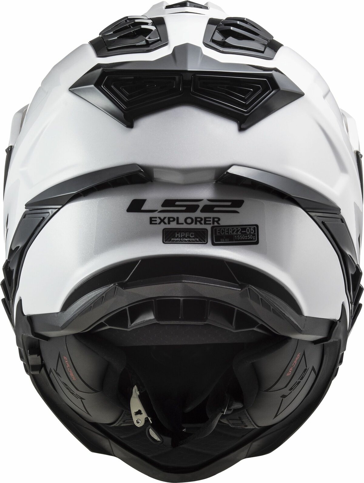 LS2 MX701 Explorer solid gloss white - Adventure helmet motorcycle