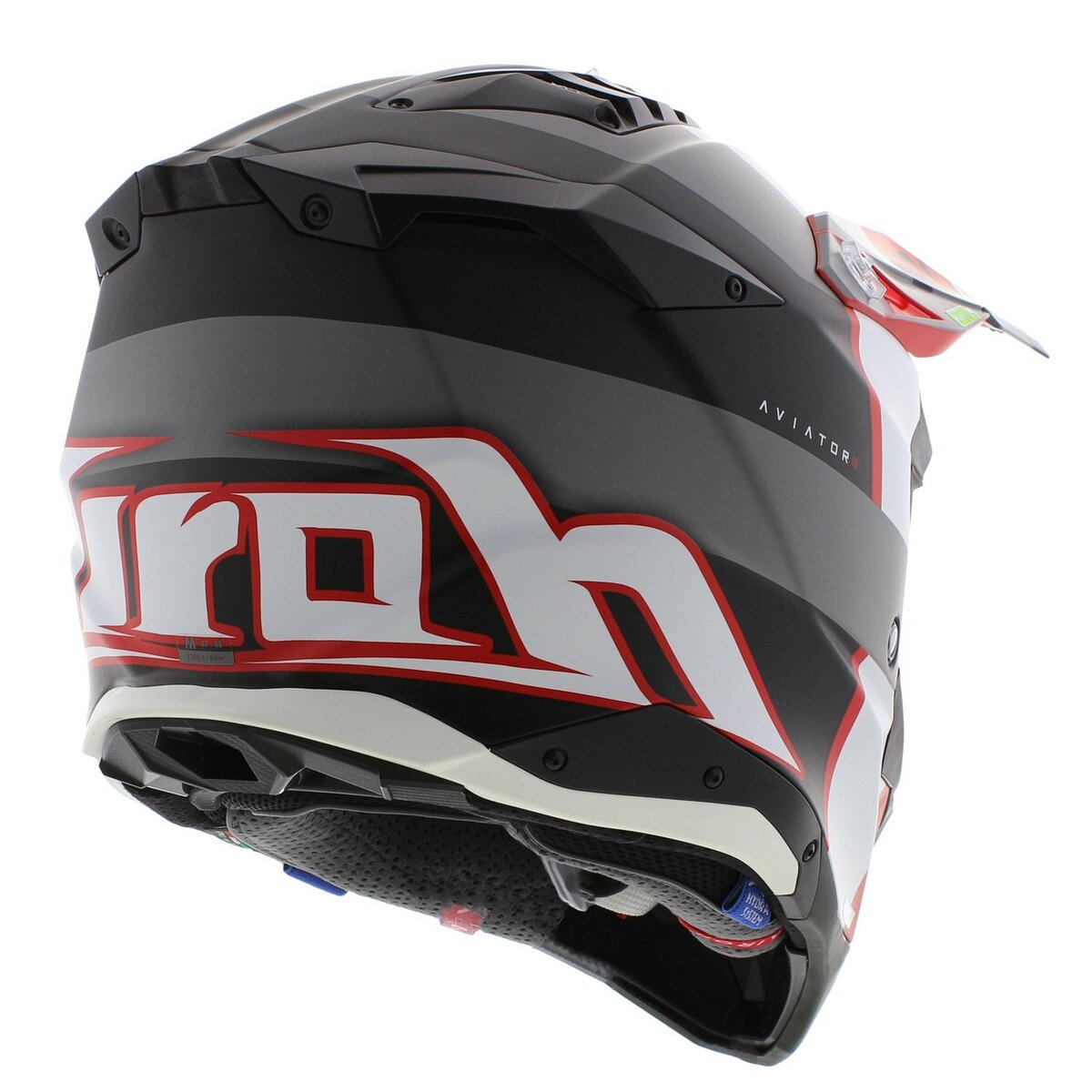 Airoh MX Helmet Aviator 3 AMS² Monarch matt grey white red