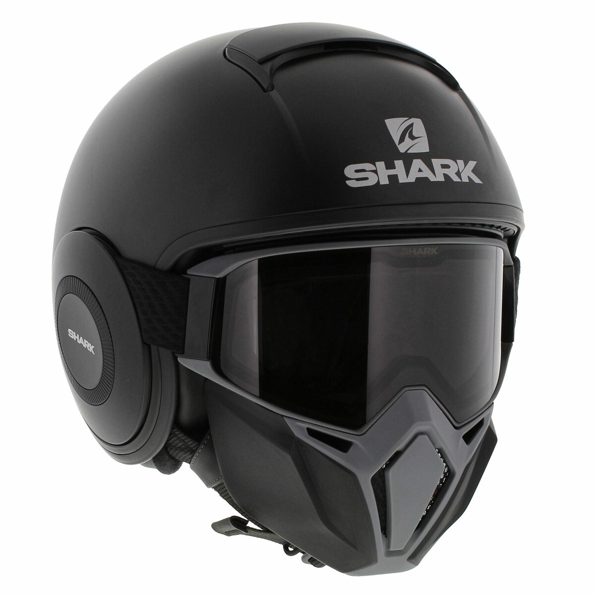 Shark Street Drak matt black anthracite - Special Edition free Neon Green Mask