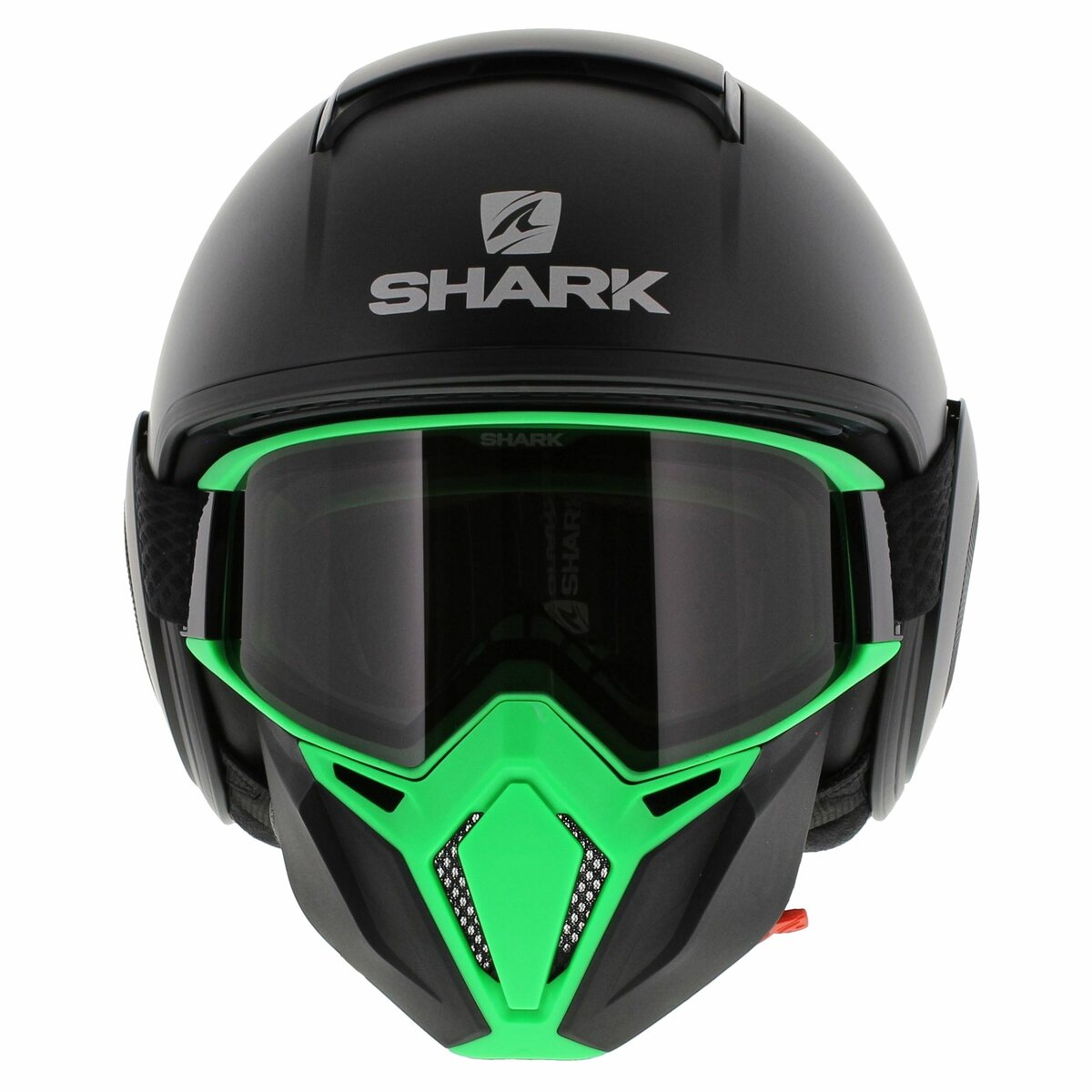 Shark Street Drak matt black anthracite - Special Edition free Neon Green Mask