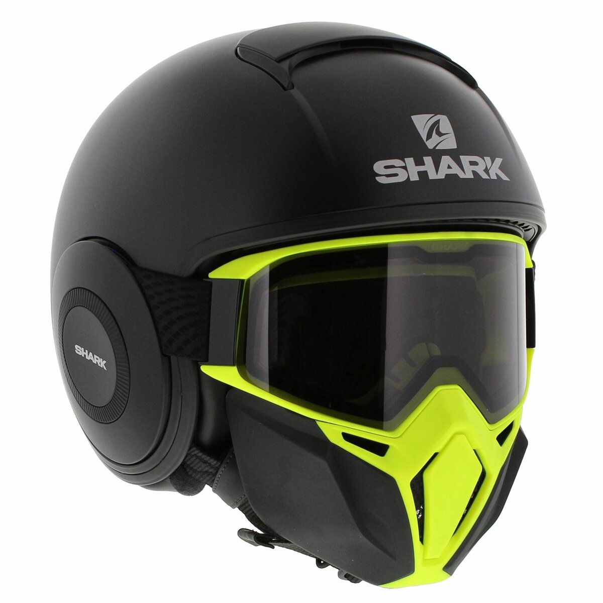 Shark Street Drak matt black yellow - Special Edition free Anthracite Mask