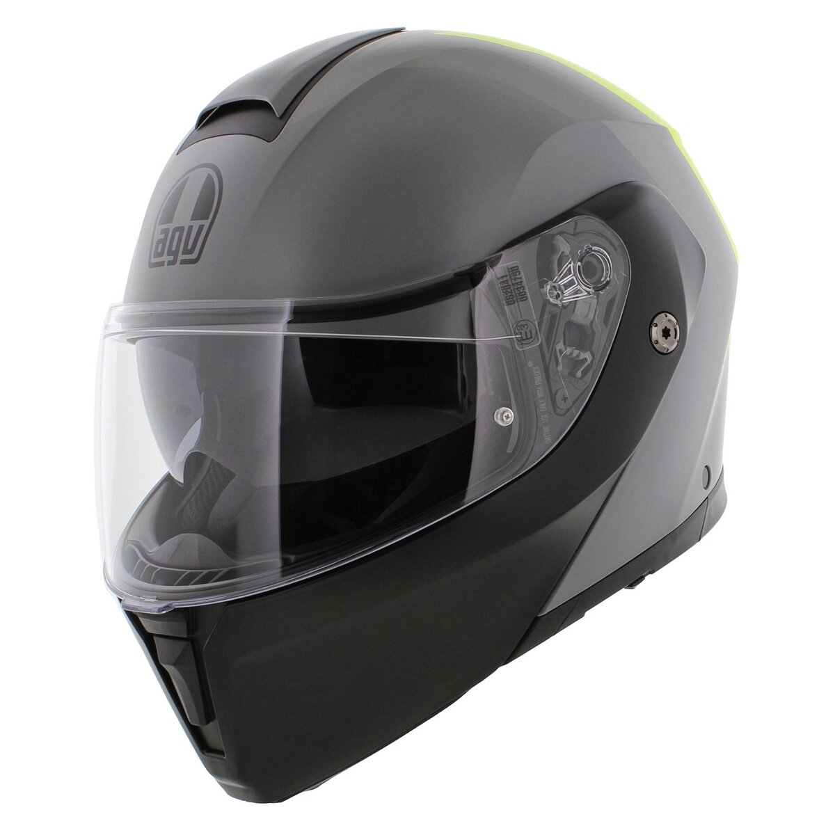 AGV Streetmodular Resia matt grey silver red motorcycle helmet