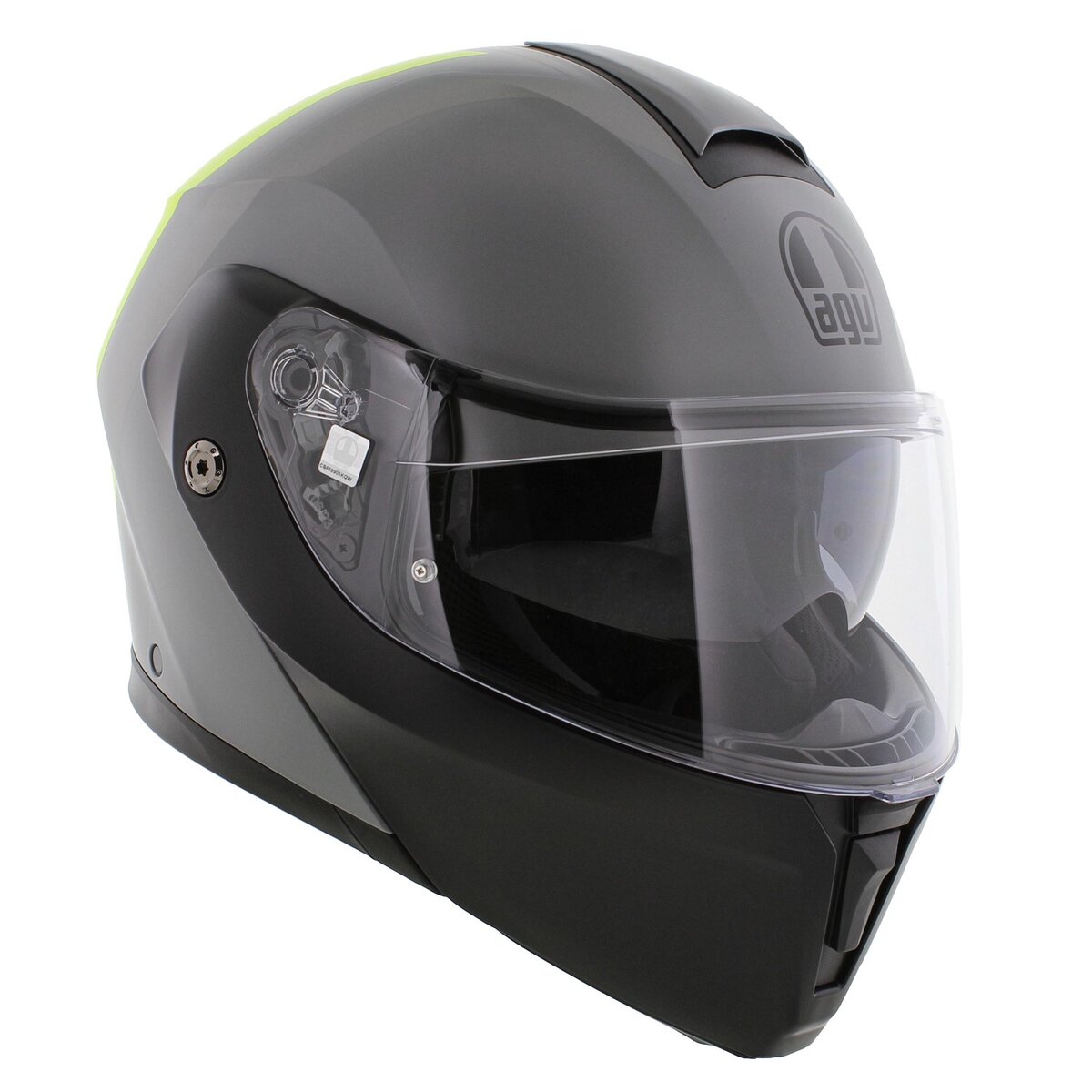 AGV Streetmodular Resia matt grey silver red motorcycle helmet