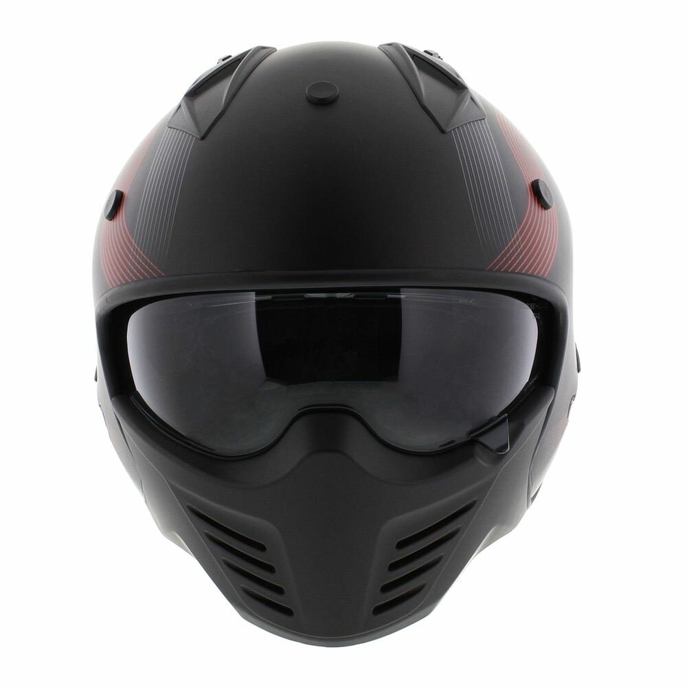 Vito Jet Bruzano helmet matt black red