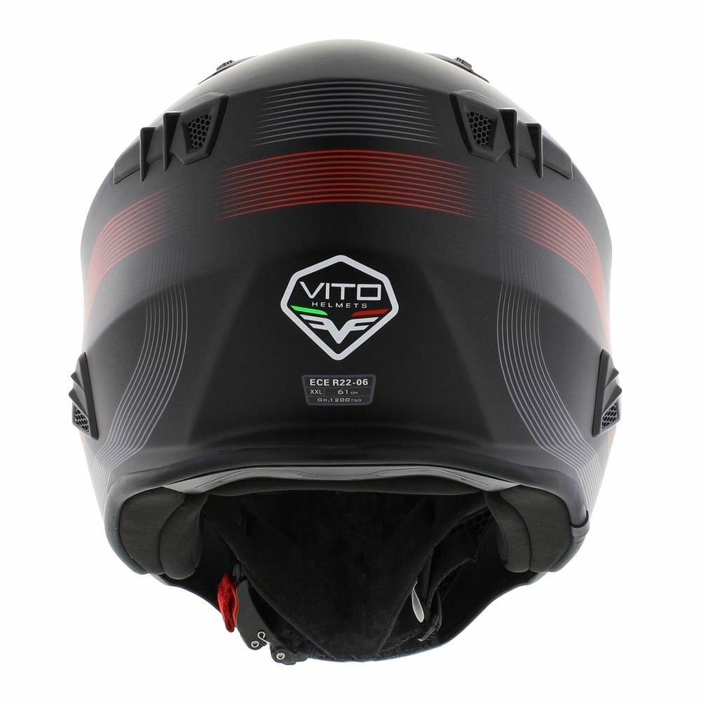 Vito Jet Bruzano helmet matt black red