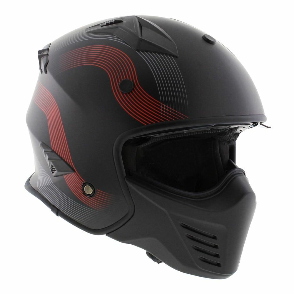 Vito Jet Bruzano helmet matt black red