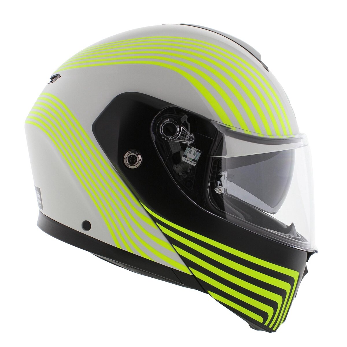 AGV Streetmodular Iseo matt white black yellow fluo motorcycle helmet