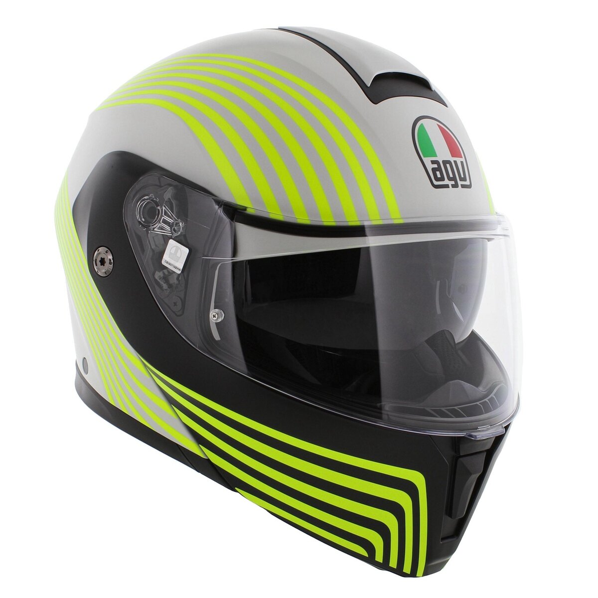 AGV Streetmodular Iseo matt white black yellow fluo motorcycle helmet