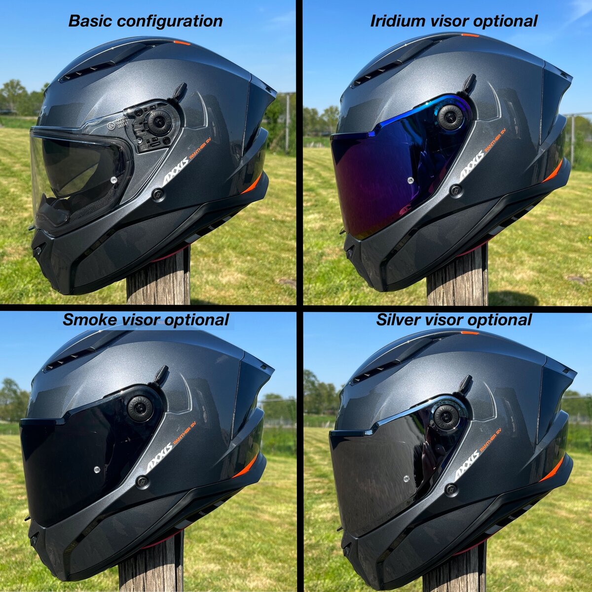 Axxis Panther SV full face helmet solid A2 gloss titanium