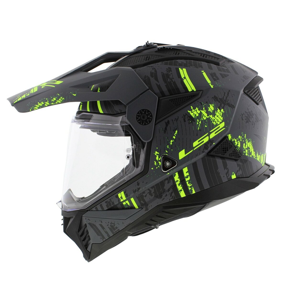 LS2 MX702 Pioneer II adventure helmet Crazy matt grey black yellow