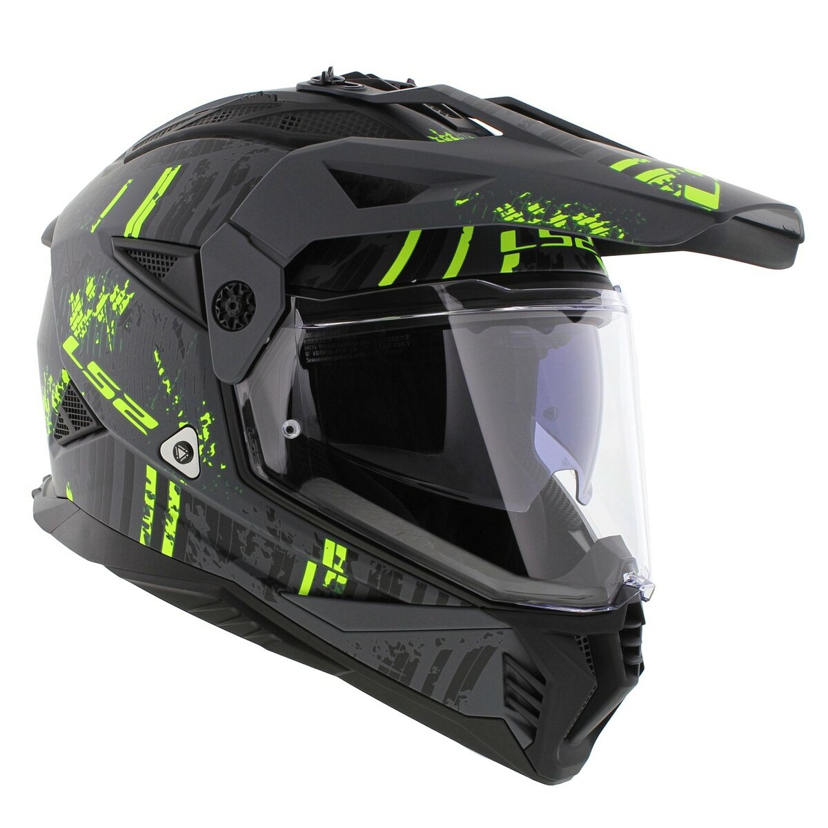 LS2 MX702 Pioneer II adventure helmet Crazy matt grey black yellow