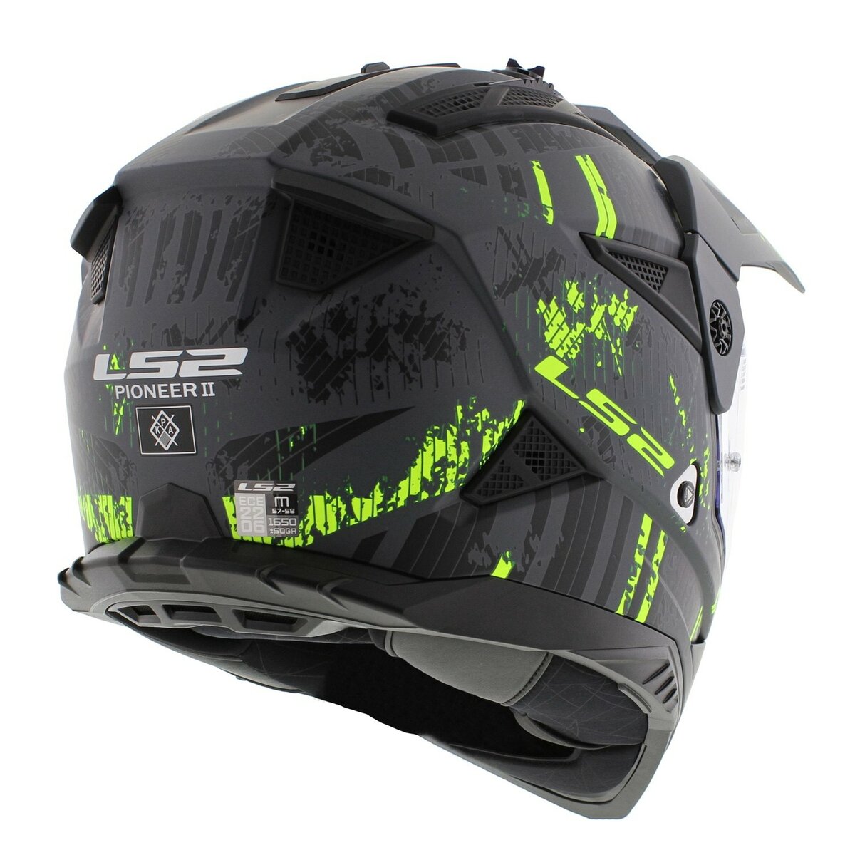 LS2 MX702 Pioneer II adventure helmet Crazy matt grey black yellow
