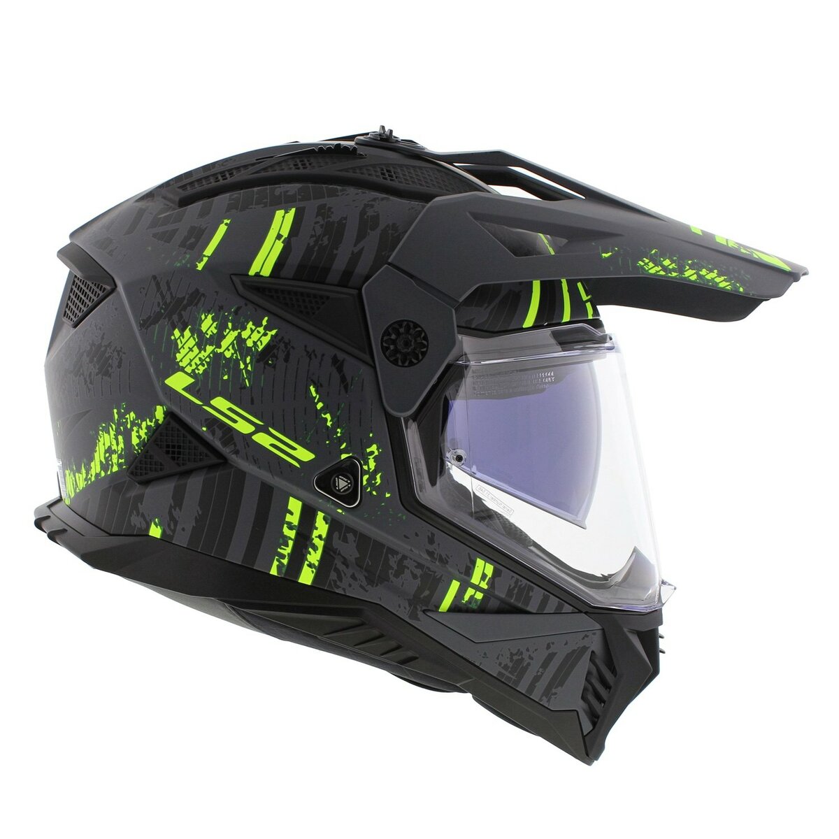 LS2 MX702 Pioneer II adventure helmet Crazy matt grey black yellow
