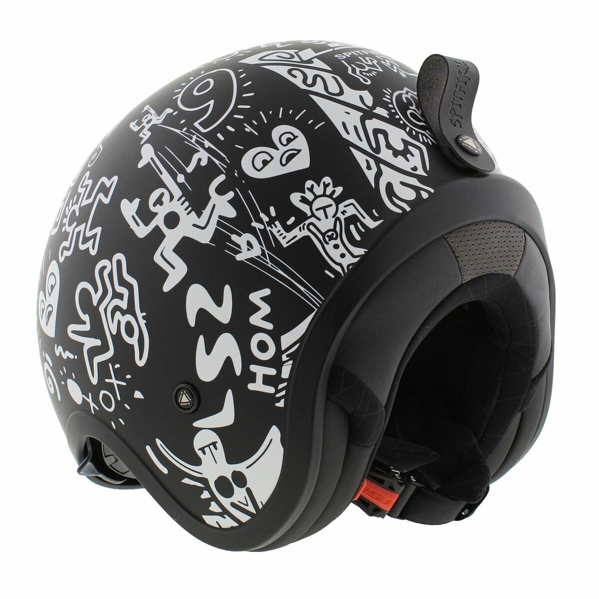 LS2 OF599 Spitfire II Tribal matt black white - Open Face helmet motorcycle scooter