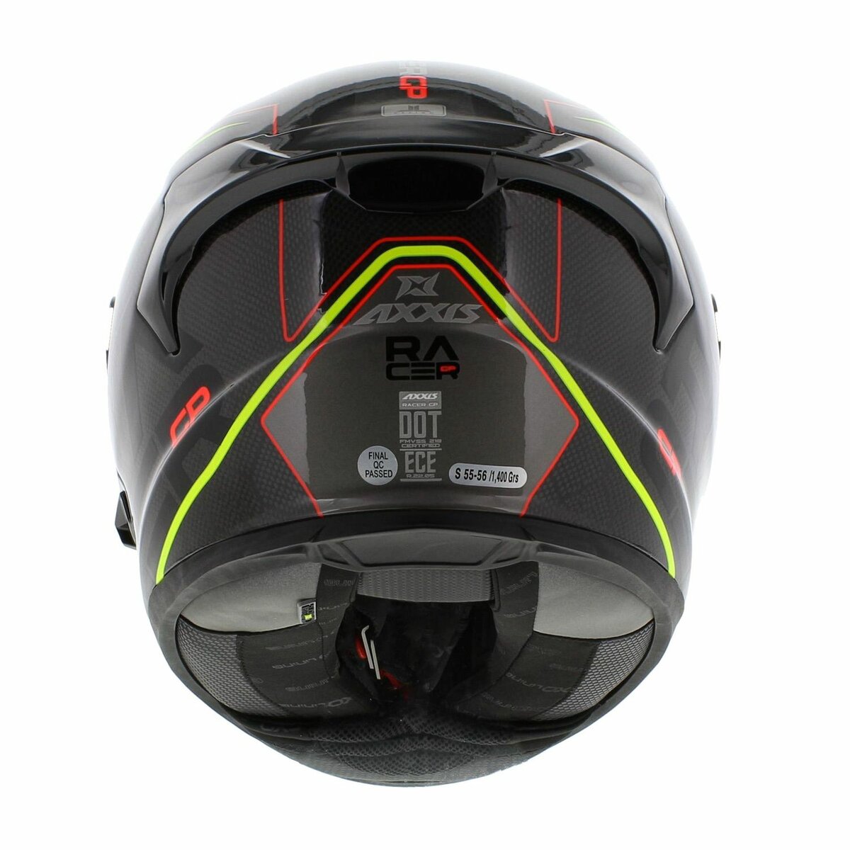 Axxis Racer GP SV Full Face Helmet Carbon Spike A3 - Gloss Black Fluo Yellow