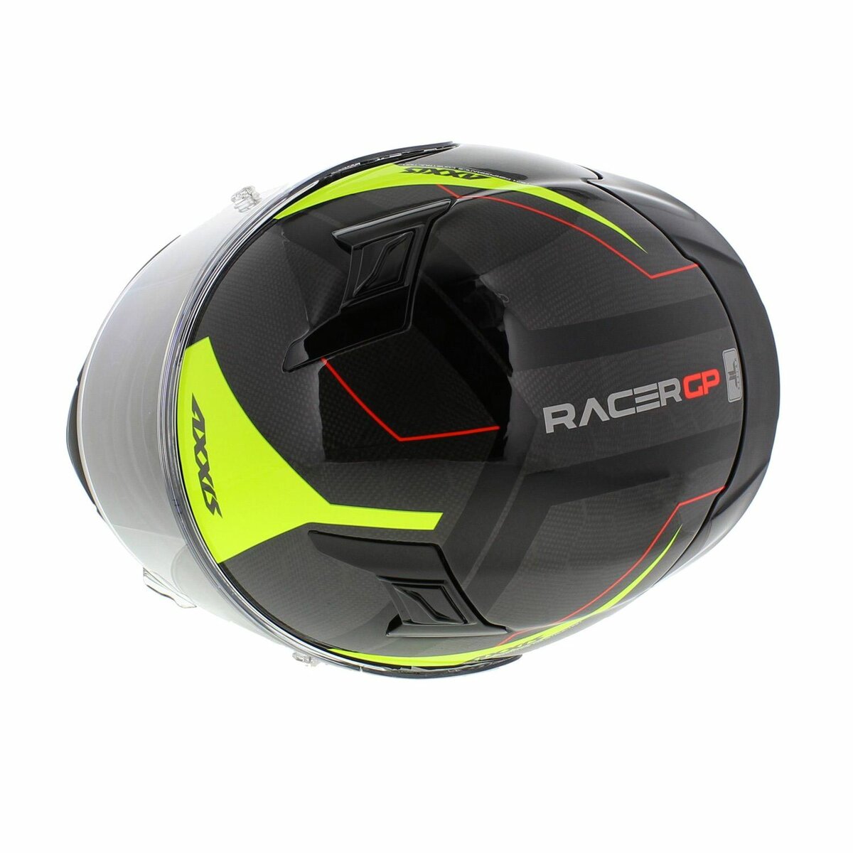 Axxis Racer GP SV Full Face Helmet Carbon Spike A3 - Gloss Black Fluo Yellow