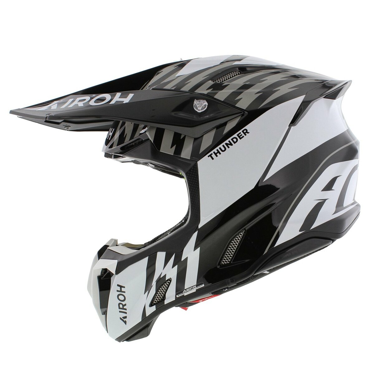 Airoh Twist 3.0 MX Helmet Thunder gloss black white