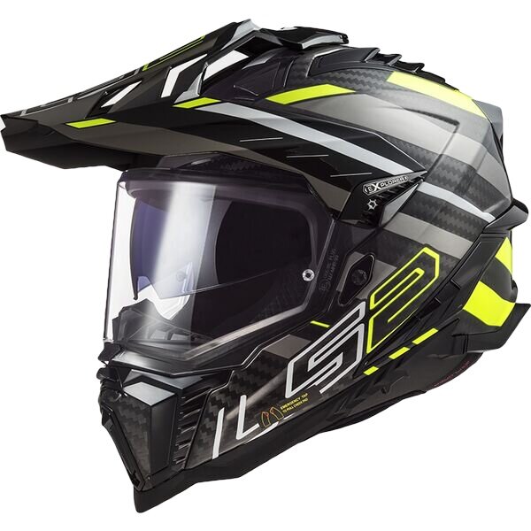LS2 MX701 C Explorer Edge black yellow - Adventure helmet motorcycle