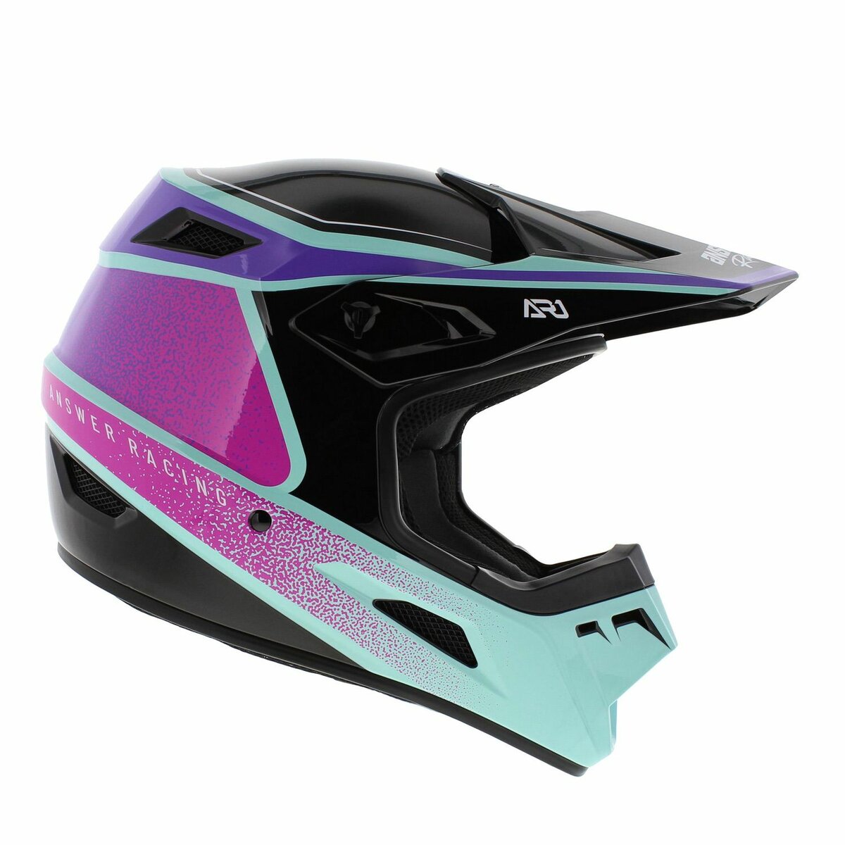 Answer AR1 MX Helmet Vivid gloss black blue purple - Size XXL