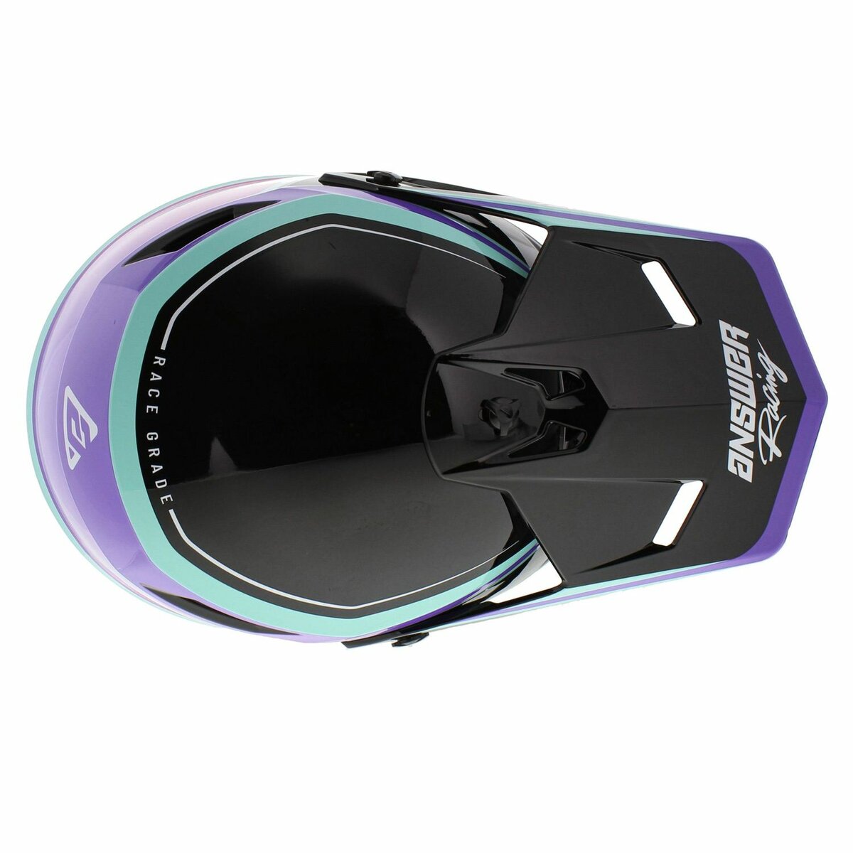 Answer AR1 MX Helmet Vivid gloss black blue purple - Size XXL