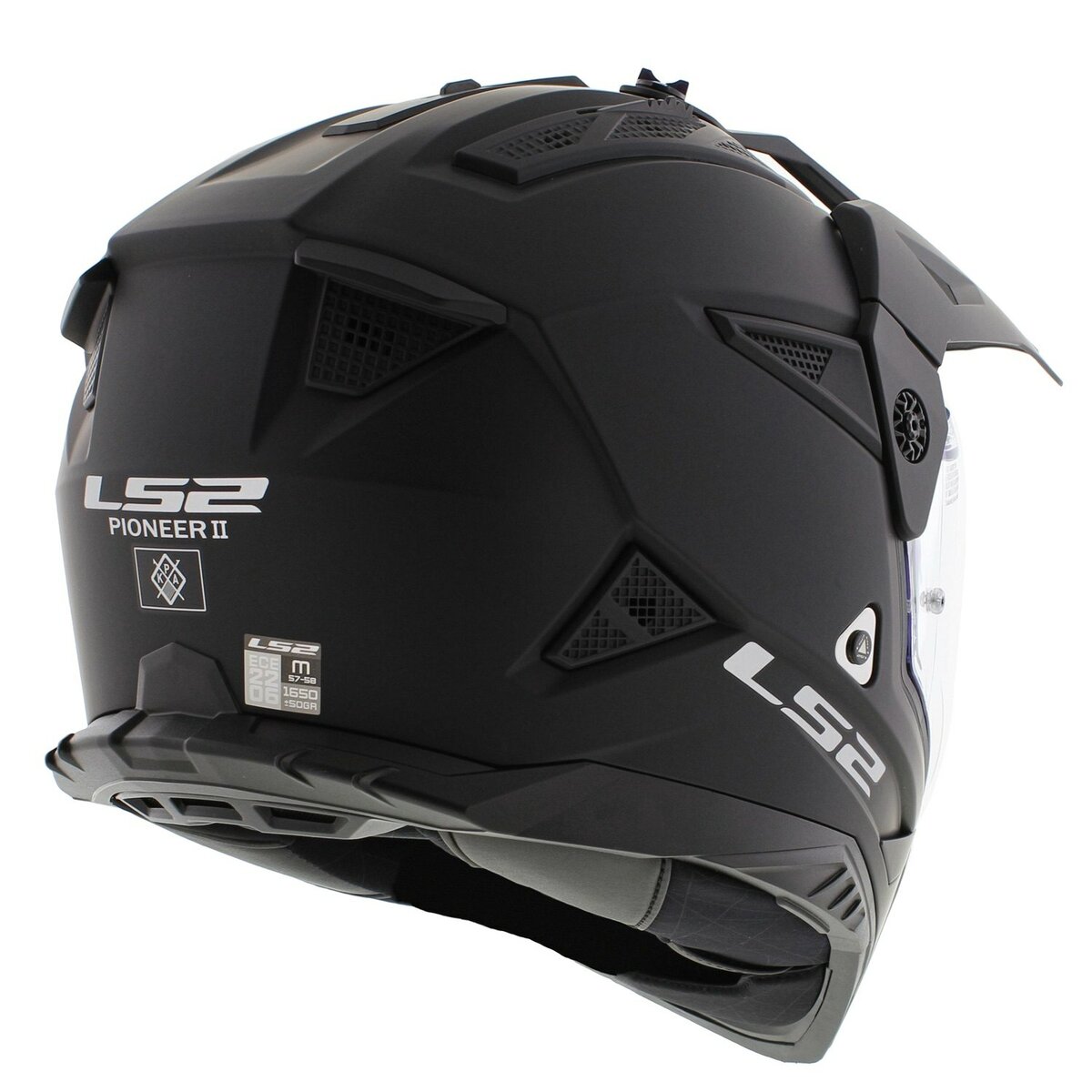 LS2 MX702 Pioneer II adventure helmet solid matt black