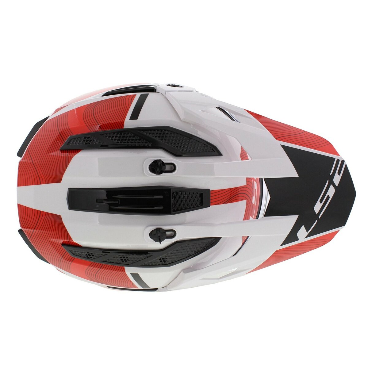 LS2 MX702 Pioneer II adventure helmet Hill gloss white red