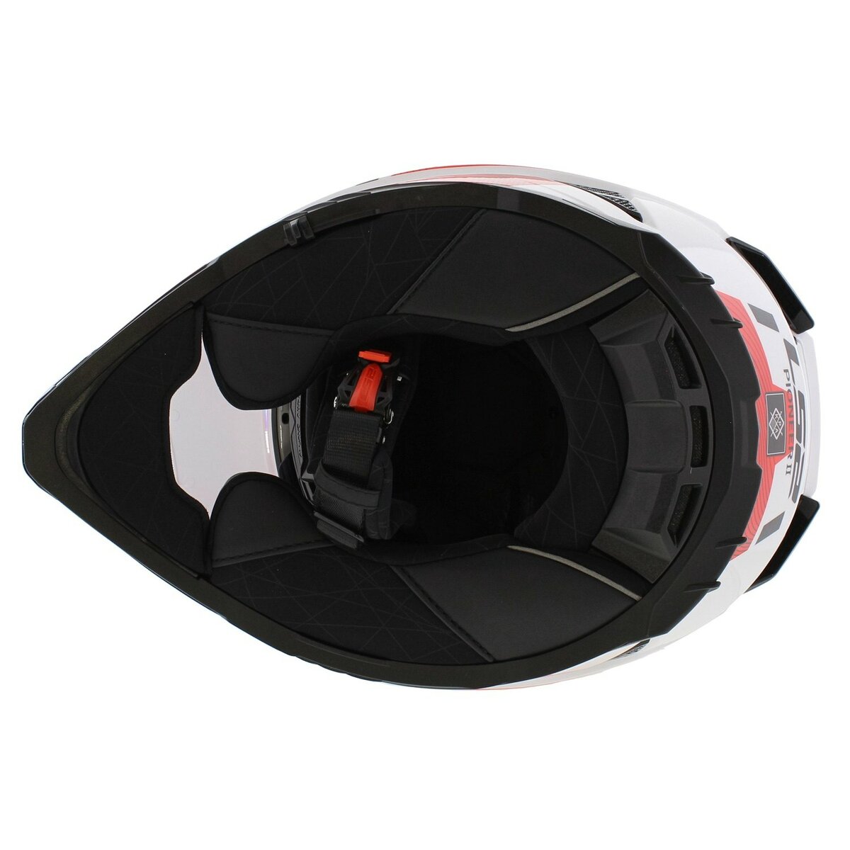 LS2 MX702 Pioneer II adventure helmet Hill gloss white red