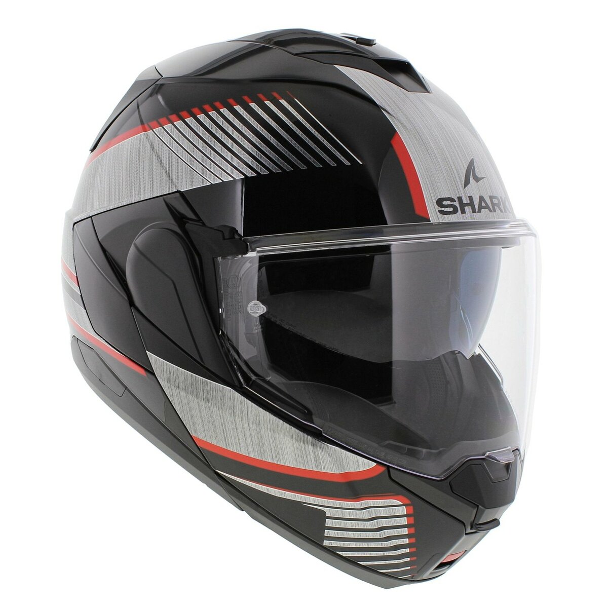 Shark Oxo Modular Helmet Sikter - Gloss Black Silver Red
