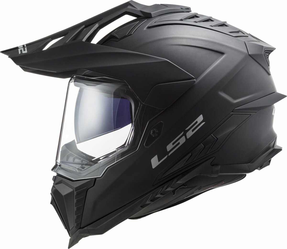 LS2 MX701 Explorer solid gloss matt black - Adventure helmet motorcycle