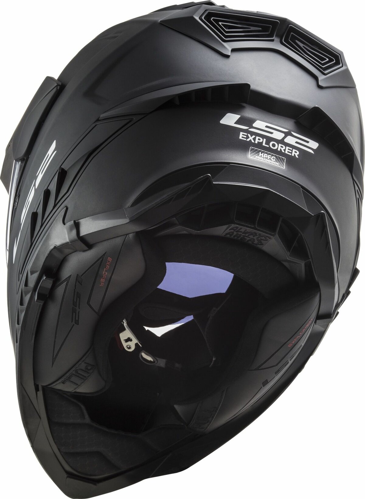 LS2 MX701 Explorer solid gloss matt black - Adventure helmet motorcycle