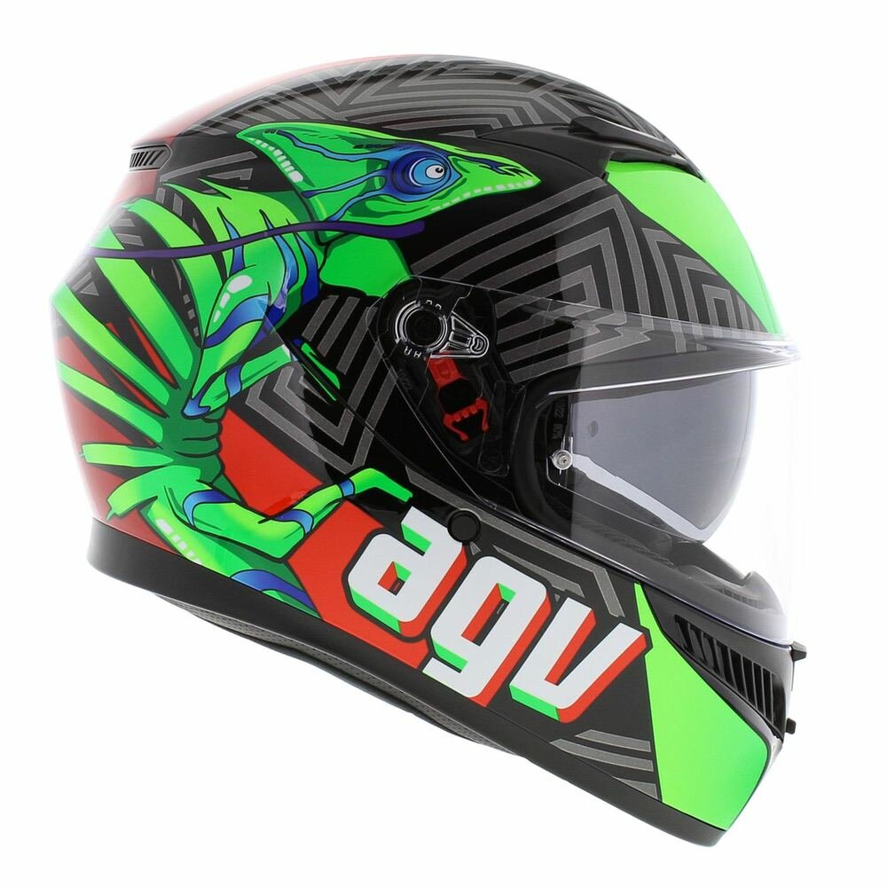 AGV K3 helmet Kameleon black red green