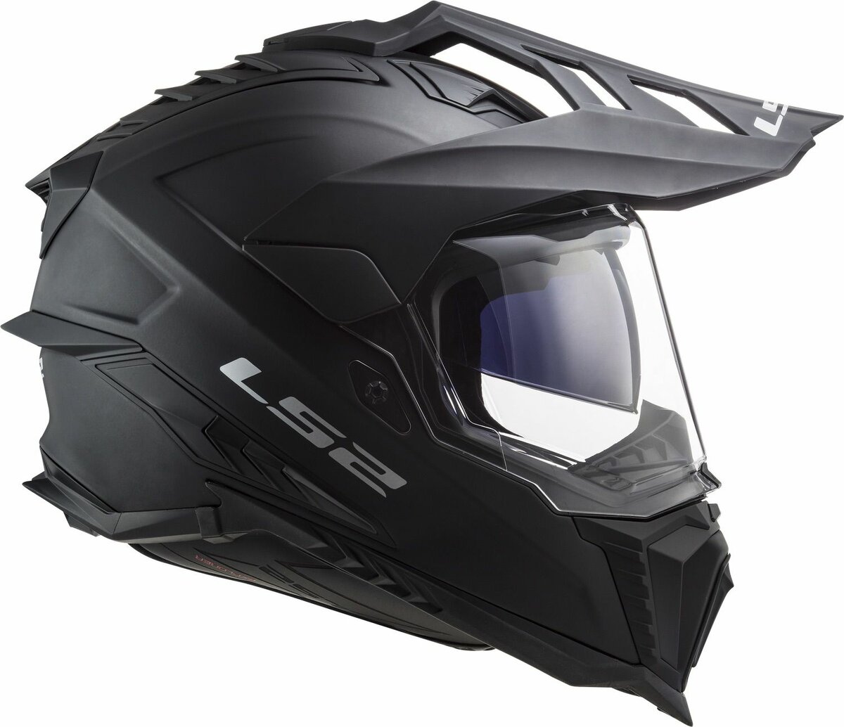 LS2 MX701 Explorer solid gloss matt black - Adventure helmet motorcycle