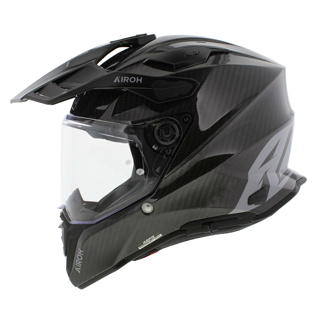 Airoh Commander 2 Carbon  enduro adventure motorcycle helmet - Gloss Carbon black