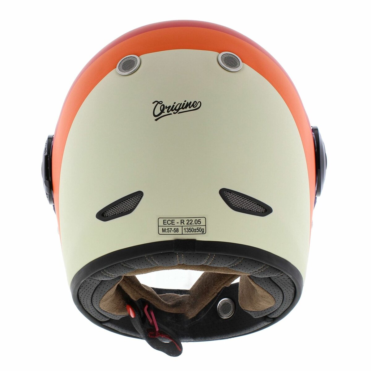 Origine Vega Vintage Full face motorcycle helmet - Primitive matt black red beige