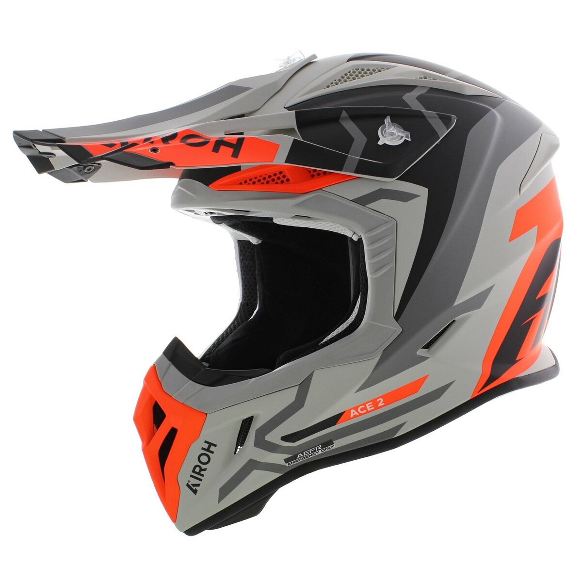 Airoh Aviator Ace 2 MX Helmet Ground - matt grey orange