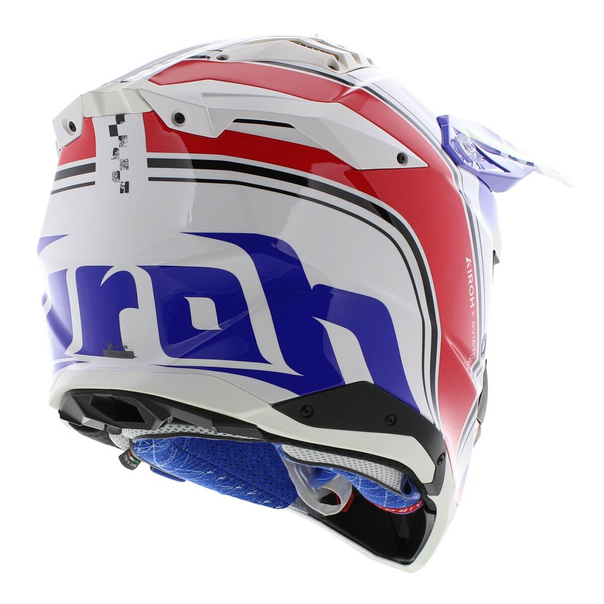 Airoh MX Helmet Aviator 3 AMS² Hima gloss blue white red